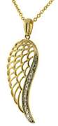 Pretty 2 Tone Gold Wing Pendant Necklace