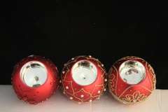 Beaded Votives Red - Set of 3