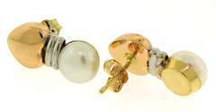 Pretty Button Pearl & Heart Earrings