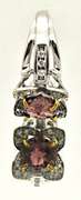 14K WHITE GOLD PINK TOURMALINE AND CZ RING WITH YELLOW