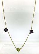 Fabulous Amethyst & Peridot 3 Flower Necklace