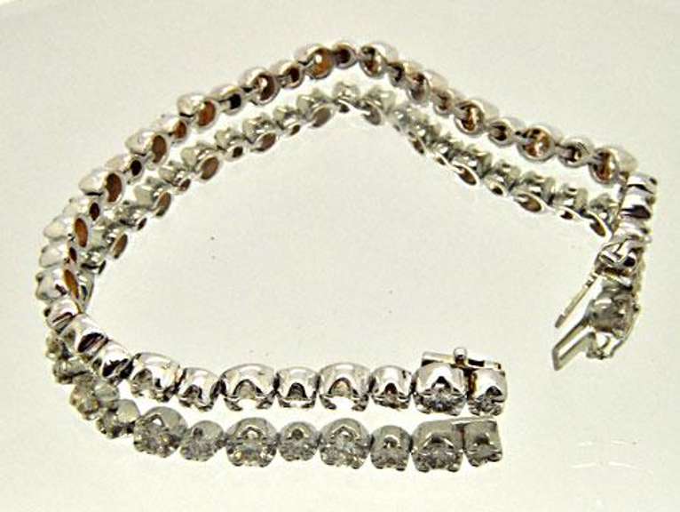 14K WHITE GOLD 4.25 CARAT DIAMOND TENNIS BRACELET