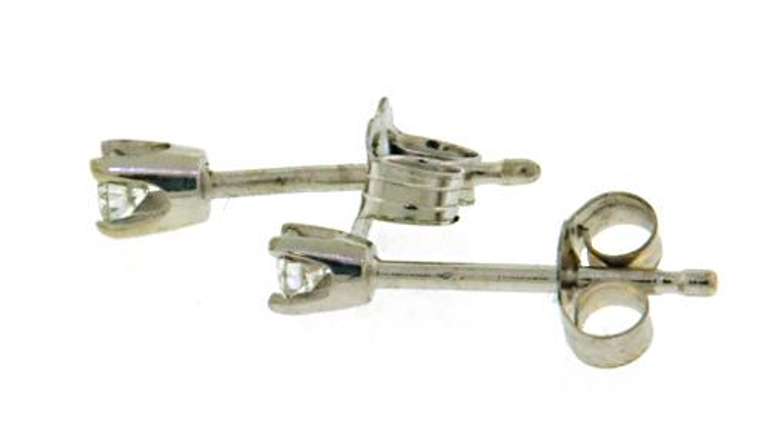 Dainty 14kt WG Diamond Stud Earrings