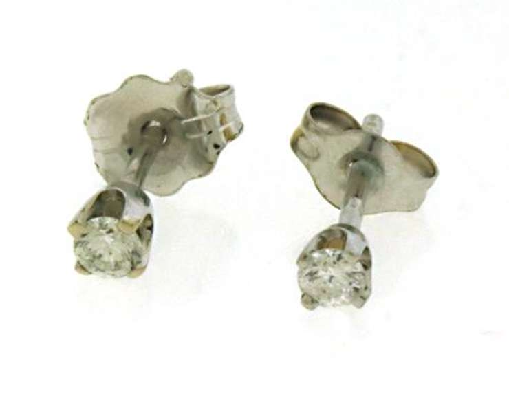 Dainty 14kt WG Diamond Stud Earrings