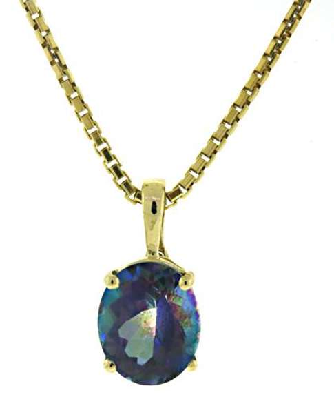 Pretty Oval Mystic Topaz Necklace