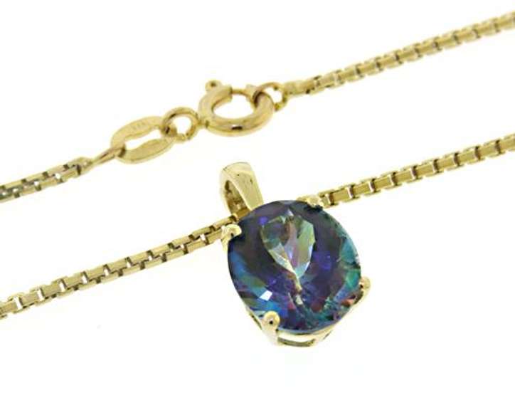 Pretty Oval Mystic Topaz Necklace
