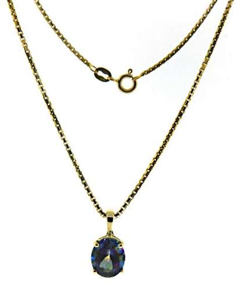 Pretty Oval Mystic Topaz Necklace