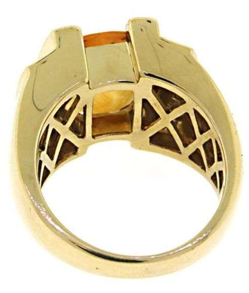 Fantastic 14kt YG Citrine and Diamond Ring