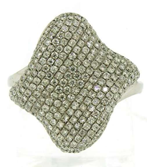 Lovely Pave Diamond Cushion Wave Ring