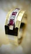 Exquisite 18K Ruby & Diamond Band
