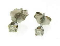 Dainty 14kt WG Diamond Stud Earrings