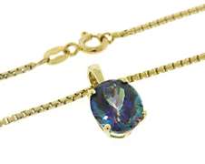 Pretty Oval Mystic Topaz Necklace