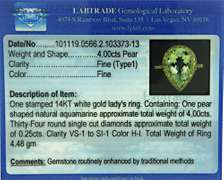 Gorgeous Aquamarine and Diamond Ring in 14kt