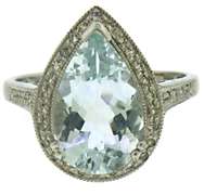 Gorgeous Aquamarine and Diamond Ring in 14kt