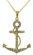 Pretty 18kt Diamond Anchor Necklace