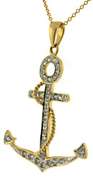 Pretty 18kt Diamond Anchor Necklace