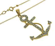 Pretty 18kt Diamond Anchor Necklace