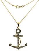 Pretty 18kt Diamond Anchor Necklace