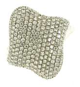 Lovely Pave Diamond Cushion Wave Ring