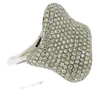 Lovely Pave Diamond Cushion Wave Ring