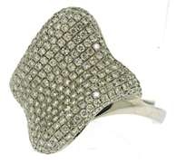 Lovely Pave Diamond Cushion Wave Ring