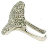 Lovely Pave Diamond Cushion Wave Ring