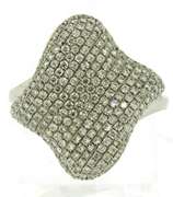Lovely Pave Diamond Cushion Wave Ring