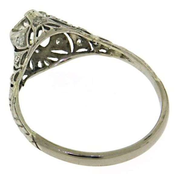 Vintage 14kt WG Diamond Engagement Ring