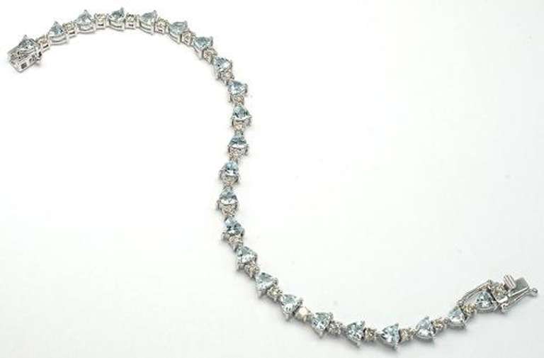 Darling Aquamarine & Diamond Bracelet in Sterling