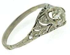 Vintage 14kt WG Diamond Engagement Ring