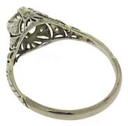 Vintage 14kt WG Diamond Engagement Ring
