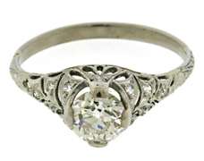 Vintage 14kt WG Diamond Engagement Ring