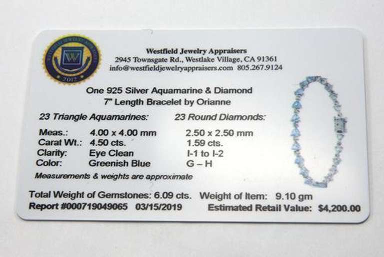 Darling Aquamarine & Diamond Bracelet in Sterling