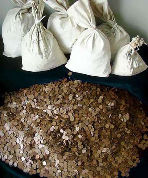 $25 Bag of Wheat Cents Unsearched 2500 Plus Cents