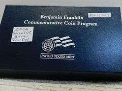 2006 Silver Unc Franklin, Scientist Dollar, Gov box/doc