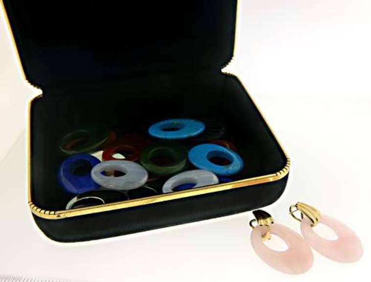 Gorgeous Multi Gemstone Dangle Set Earrings