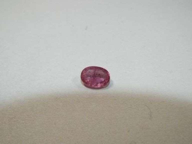 Shimmering Pink Thai Ruby Oval Gemstone