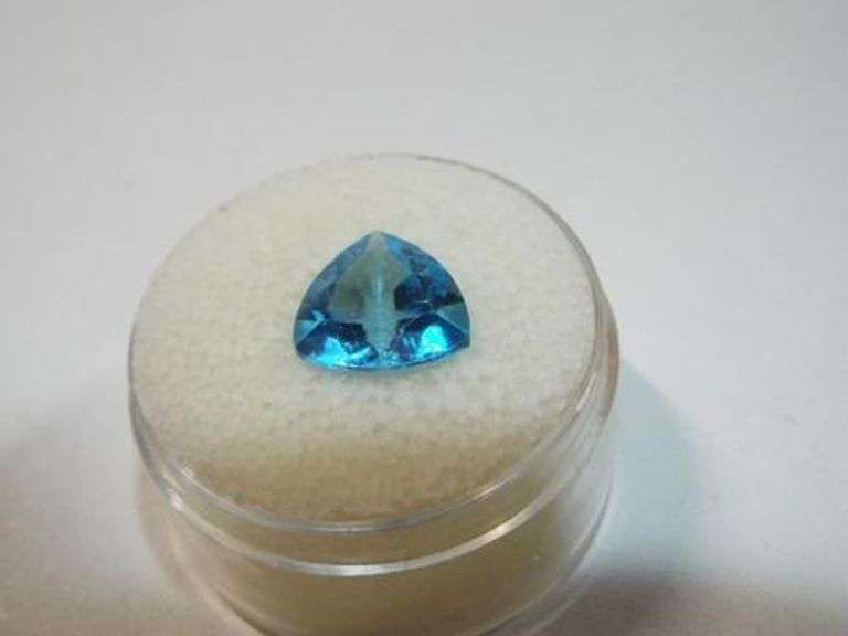 Amazing Bright Blue Swiss Blue Topaz  Trillion Cut
