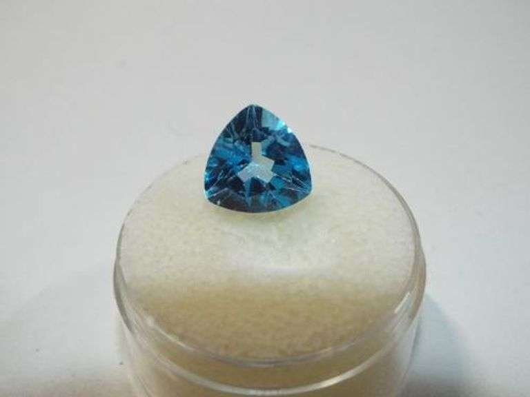 Amazing Bright Blue Swiss Blue Topaz  Trillion Cut