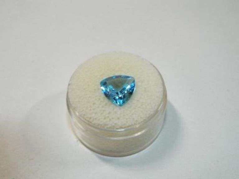 Amazing Bright Blue Swiss Blue Topaz  Trillion Cut
