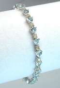 Darling Aquamarine & Diamond Bracelet in Sterling