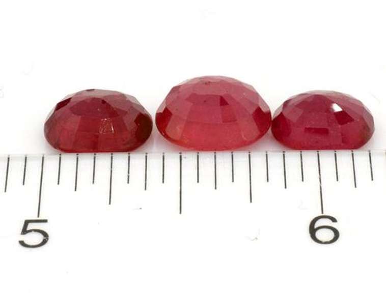 Gorgeous Trio of Loose Rubies
