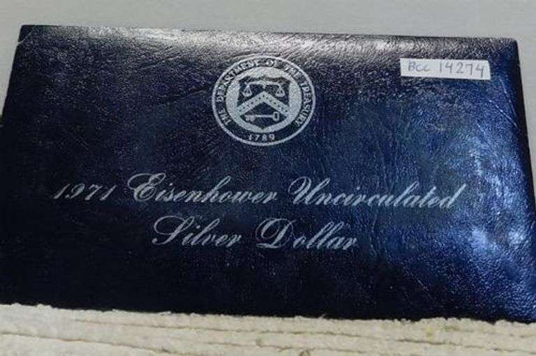 1971 Silver Unc Ike Dollar, govmt package (Blue Ike)