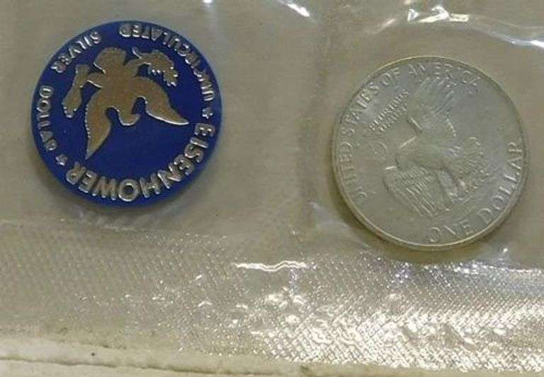 1971 Silver Unc Ike Dollar, govmt package (Blue Ike)