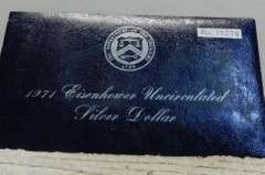 1971 Silver Unc Ike Dollar, govmt package (Blue Ike)