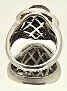18K WHITE GOLD RING WITH WHITE, BLACK AND YELLOW DIAMONDS
