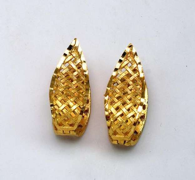 Unique Woven 14KT Yellow Gold Earrings