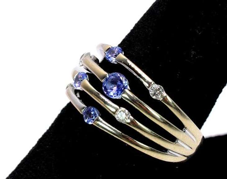 Incredible Iolite & Diamond Band in White Gold