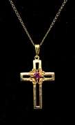 Very Elegant Cross with Chain, 14KT