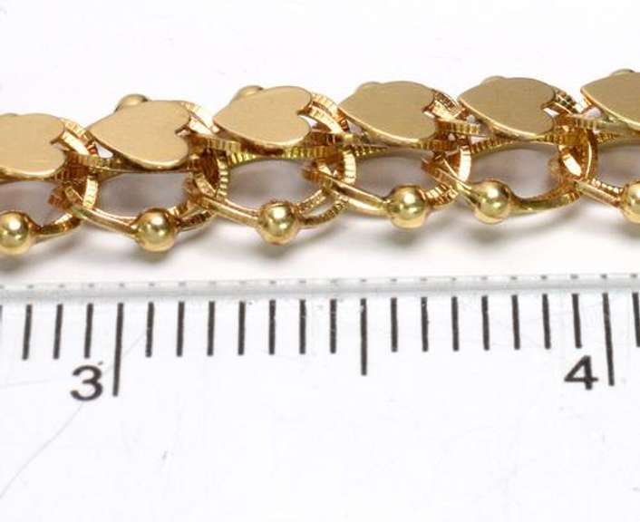 Heavy Tiered Heart Bracelet in Gold